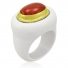 Raymond Mazza White Agate & Coral Ring Raymond Mazza White Agate & Coral Ring