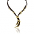 Brazil Boutique Leaf and Diamond Bolo Leather Necklace in 18 Karat Yellow Gold Brazil Boutique Leaf and Diamond Bolo Leather Necklace in 18 Karat Yellow Gold