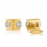 Bagh Designs Brushed Yellow 18K Gold and Diamond Rectangular Cufflinks Bagh Designs Brushed Yellow 18K Gold and Diamond Rectangular Cufflinks