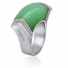 Roberta Porrati Chrysoprase and Diamond "Wave" 18K White gold ring Roberta Porrati Chrysoprase and Diamond "Wave" 18K White gold ring
