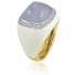 Casato Enamel with Chalcedony and Diamond Ring Casato Enamel with Chalcedony and Diamond Ring