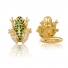 Bagh Designs Frog Cuff Links with Tsavorite and Diamonds Bagh Designs Frog Cuff Links with Tsavorite and Diamonds