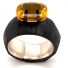 Wide Band Hematite and Citrine Ring Wide Band Hematite and Citrine Ring