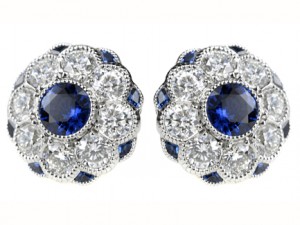 Lucie Cambell sapphire and diamond studs www.luciecambell.com
