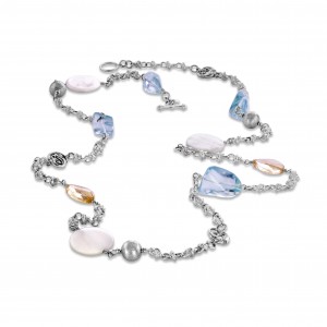 Henry Elfering Mother of Pearl Aqua Quartz Lariat