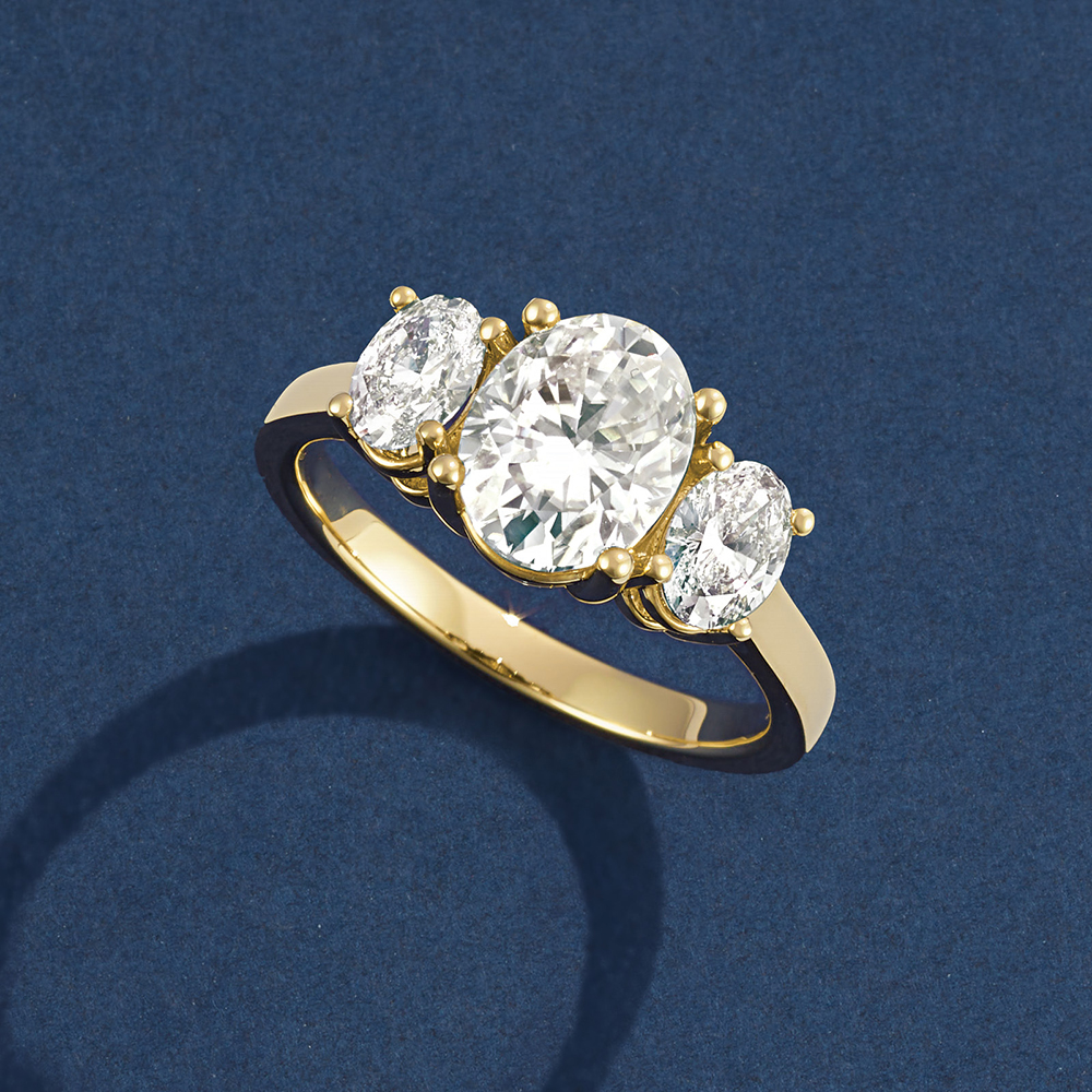 Three-stone engagement ring